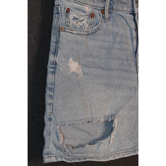 American Eagle Outfitters Women's 2 Strigid Distressed Jean Shorts Jorts Denim - Picture 3 of 11